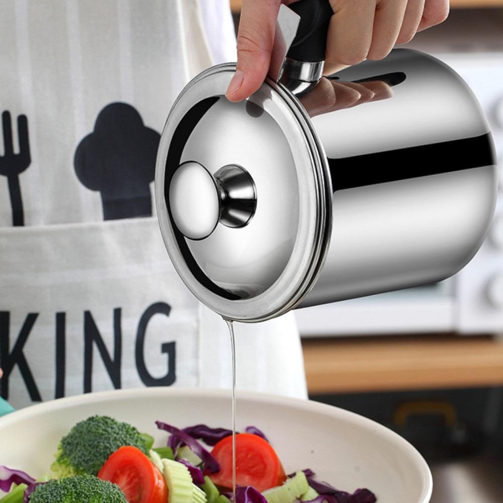 Frying Oil Pot Can with Strainer Bacon Grease Container with Fine Mesh