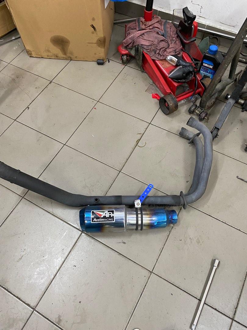Full system + Austin Racing muffler, Motorbikes on Carousell