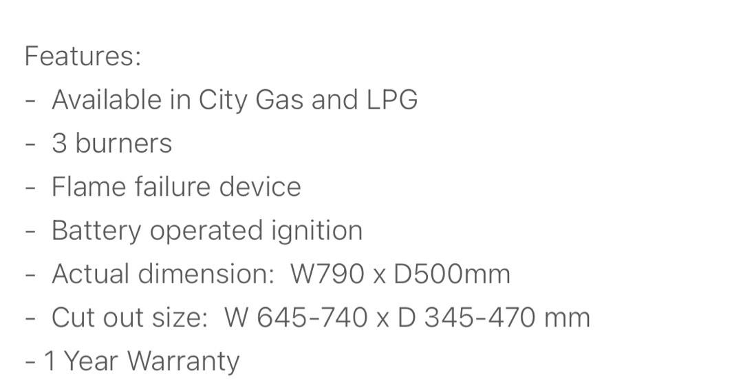 Free delivery free installation Gas Hob, TV & Home Appliances, Kitchen