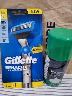 Gillette Mach3 Turbo and shaving foam