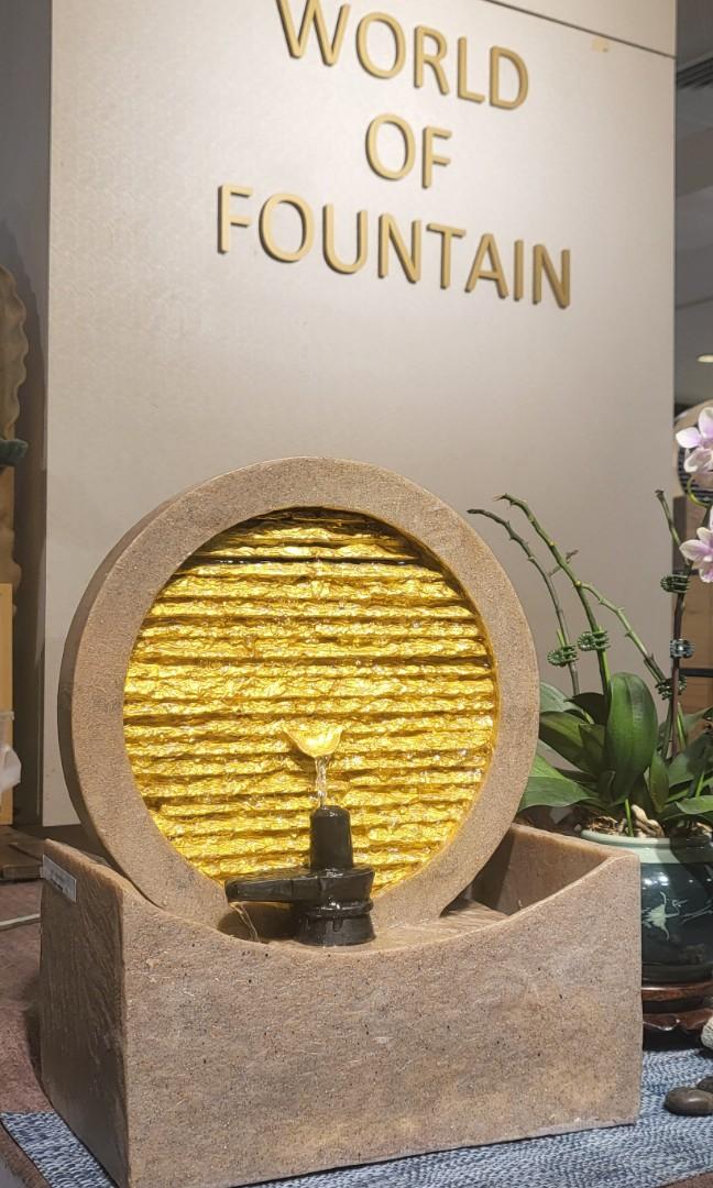 Gold water fountain readymade, Furniture & Home Living, Home Decor