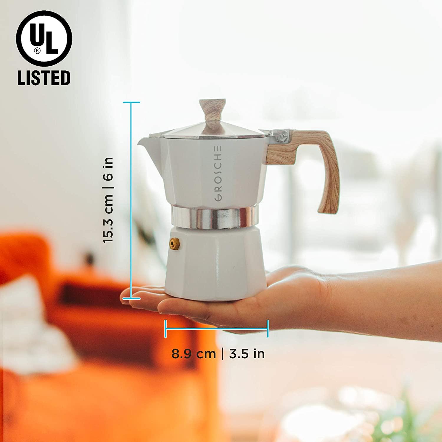 GROSCHE USA Milano Stovetop Espresso Maker Moka pot 3 espresso Cup 5