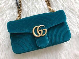 Gucci flap marmont velvet small