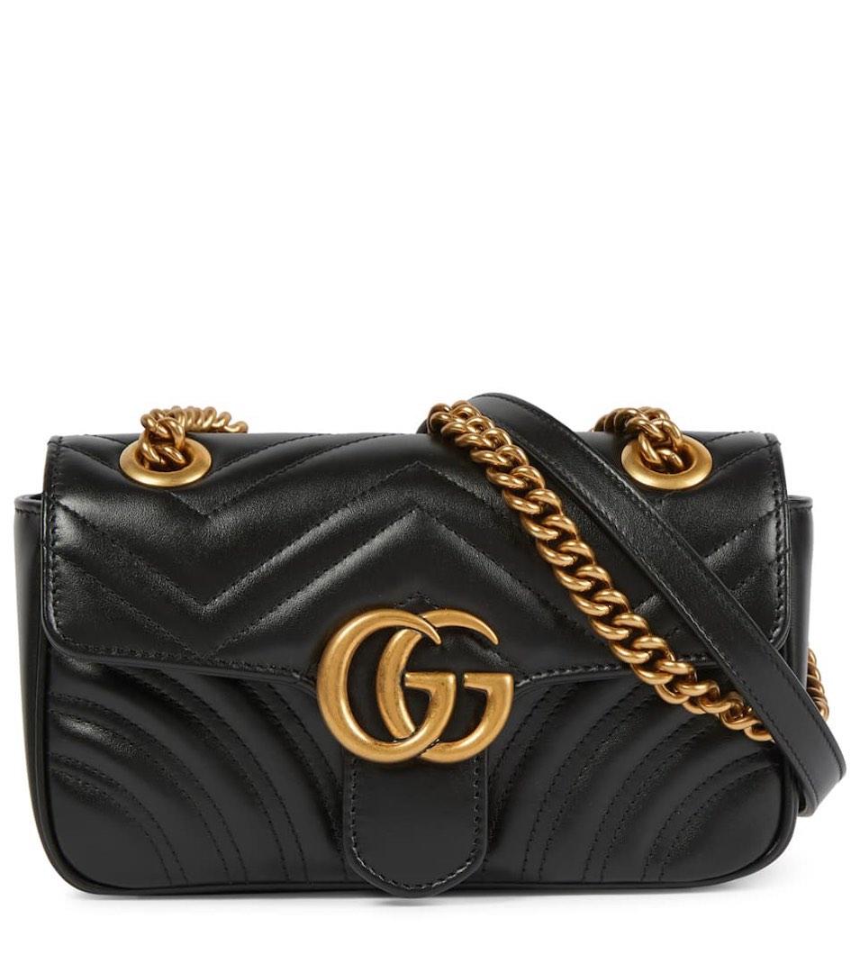 Gg marmont leather shoulder bag top