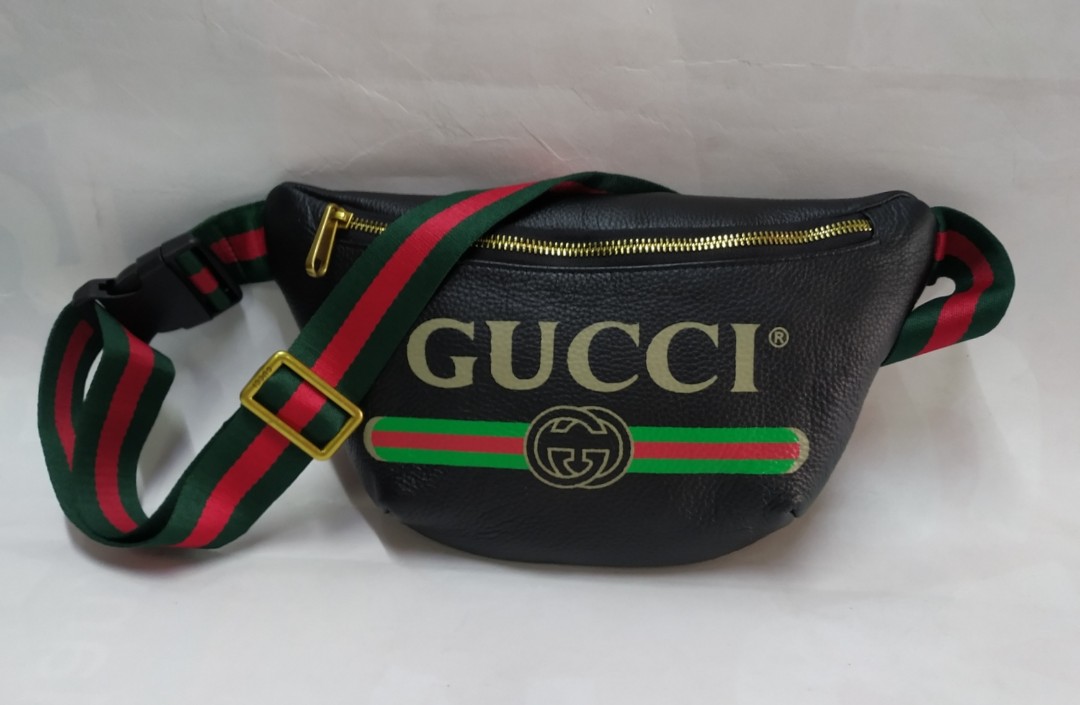 Gucci Print Leather Black Belt Waist Bum Bag Medium Review