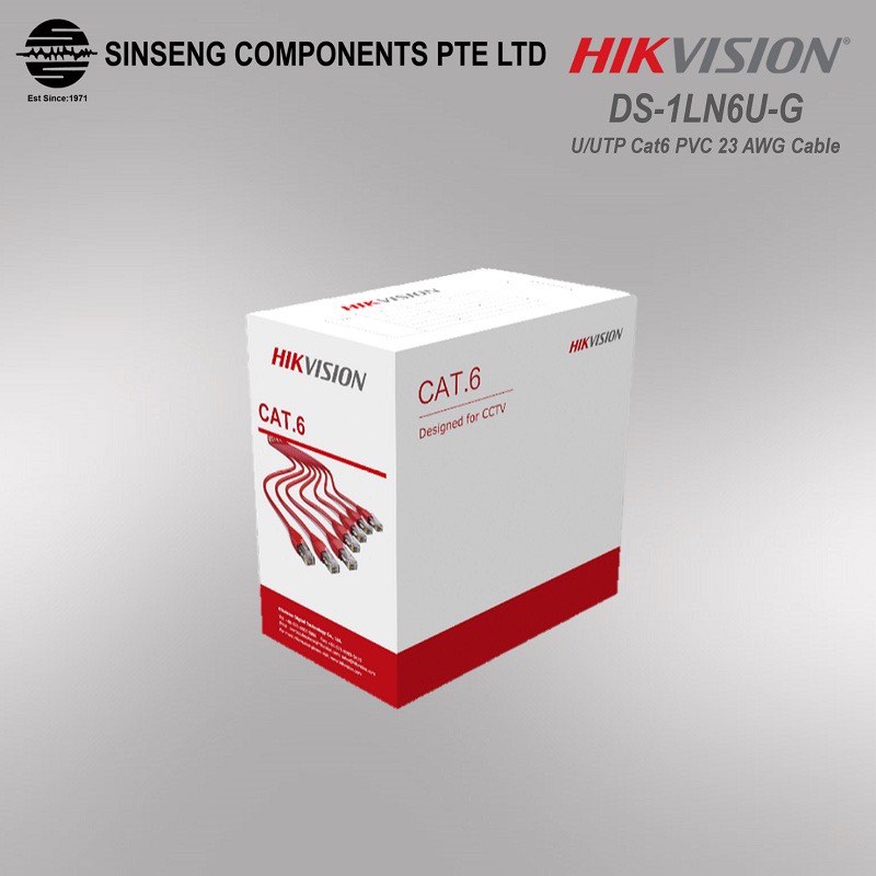 Cáp mạng chuyên dụng  CAT6 Hikvision 8 Lõi đồng nguyên chất 99.95% DS-1LN6U-G