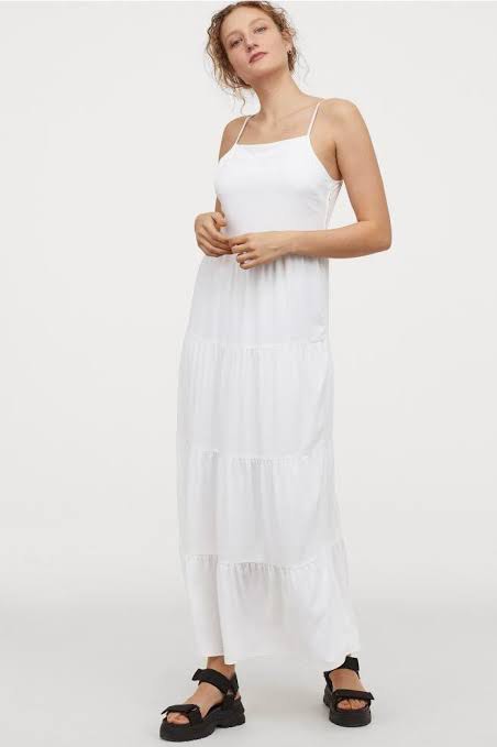H M White Maxi Dress Women s Fashion Dresses Sets Dresses on