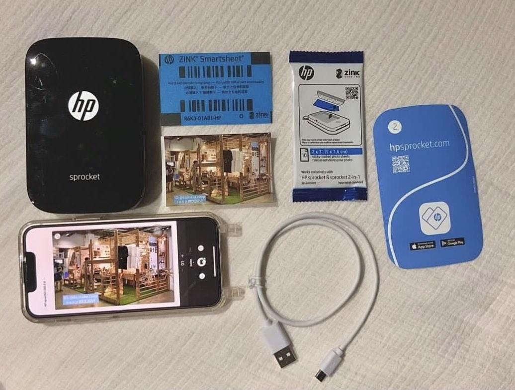 HP Sprocket 100 photo printer in black, Computers & Tech, Printers
