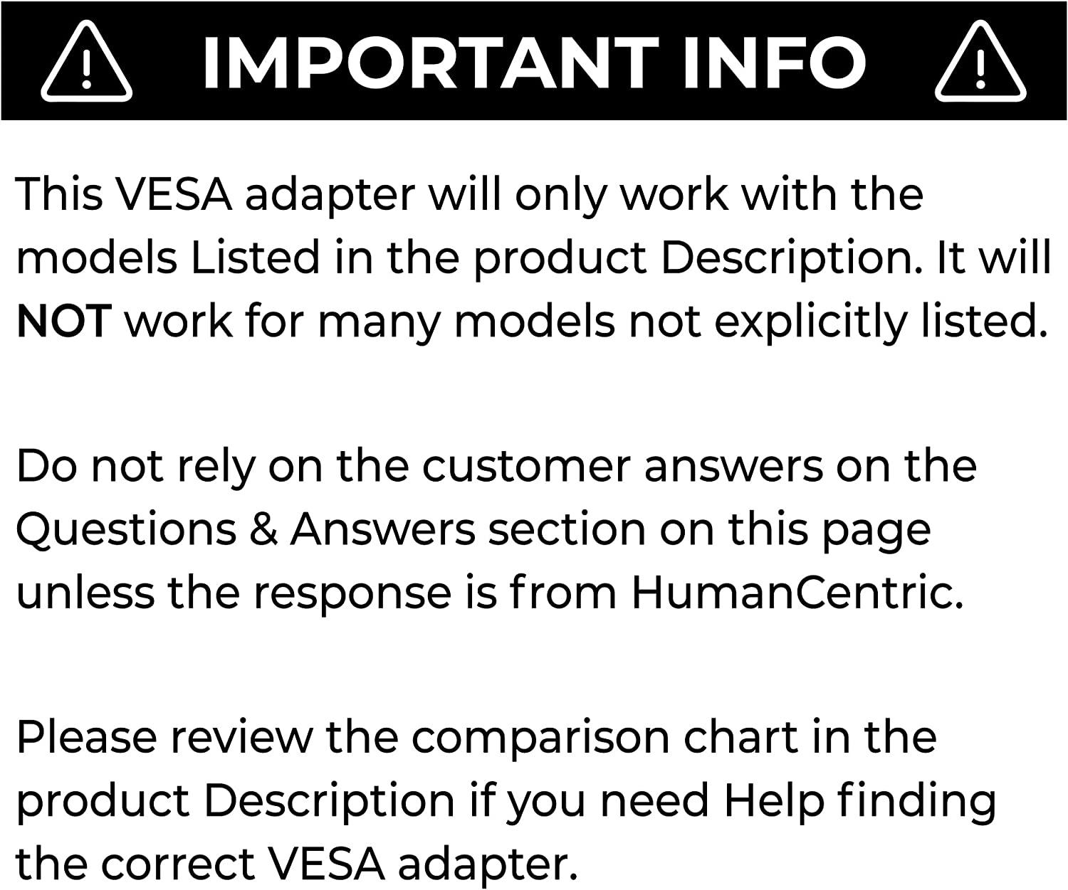 HumanCentric VESA Mount Adapter for iMac 24 Inch (Aluminum), iMac 27