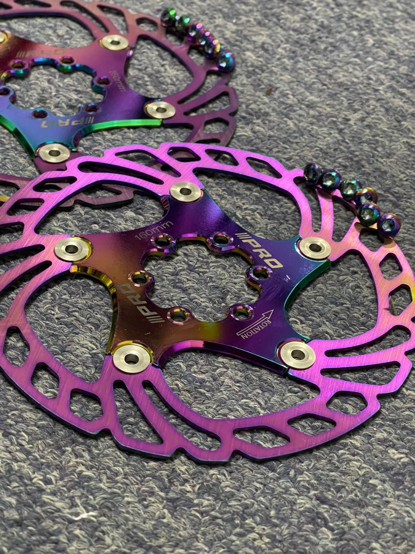 IIIPRO oil slick rainbow colorful floating disc rotor 160mm for MTB ...