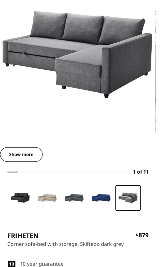IKEA 3 seated sofa bed with Storage, Furniture & Home Living, Furniture