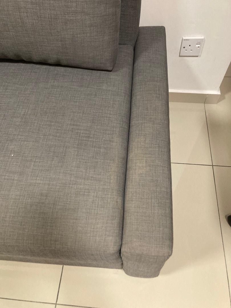 Ikea L shape sofa bed with storage grey, Furniture & Home Living, Furniture, Sofas on Carousell
