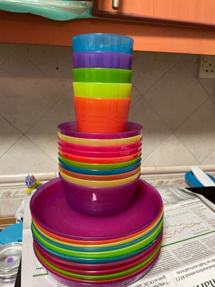 IKEA plate, cups and bowls, Furniture & Home Living, Kitchenware