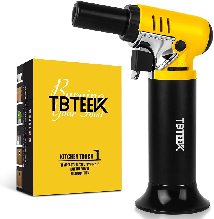 [KM1] Butane Torch with Fuel Gauge, TBTEEK Onehand Operation Kitchen