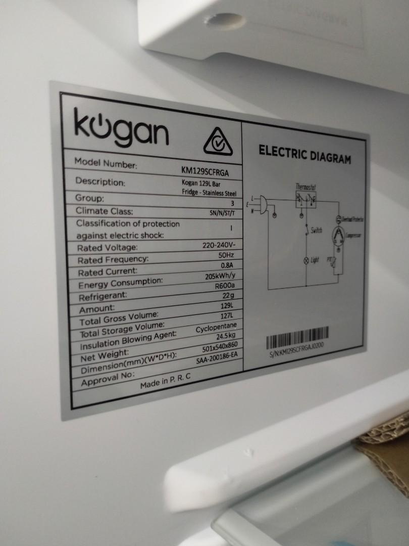 Kogan 129L Steel Cooler Fridge, TV & Home Appliances, Kitchen Appliances, Refrigerators and