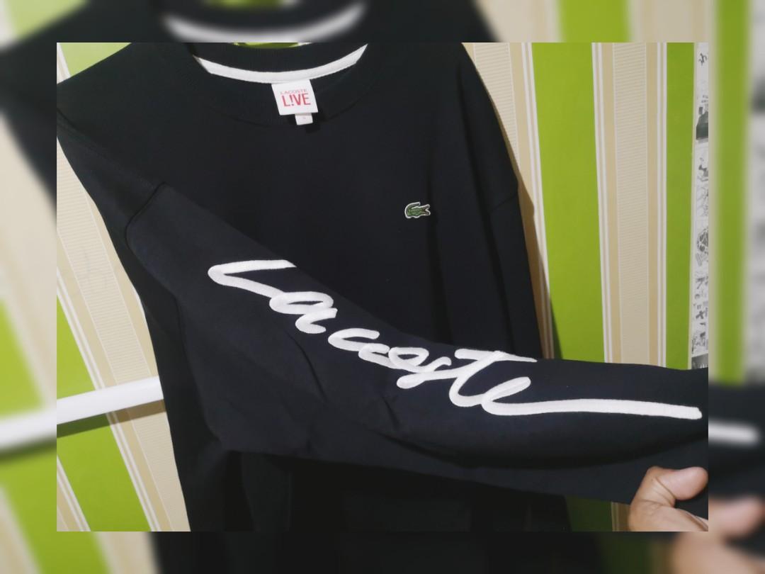 Unisex live crew store neck embroidered fleece sweatshirt
