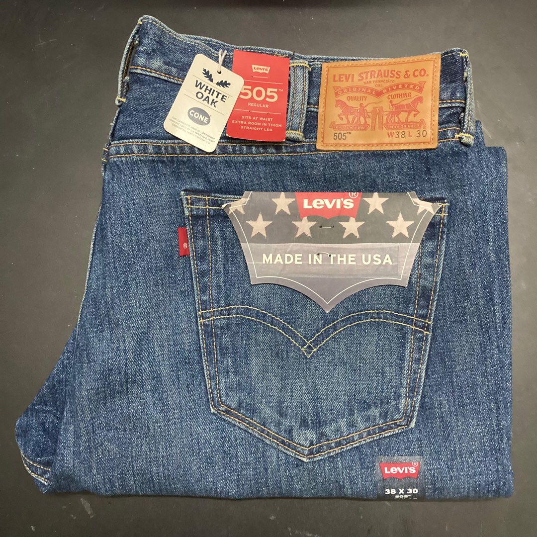38x30 Levis 505 R Cone Mills Denim made in USA Men s Fashion