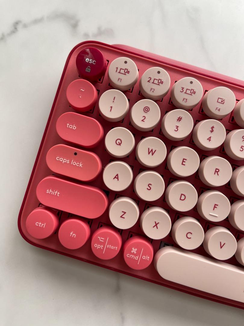 Logitech Pop Keys Wireless Mechanical Keyboard Pink, Computers & Tech