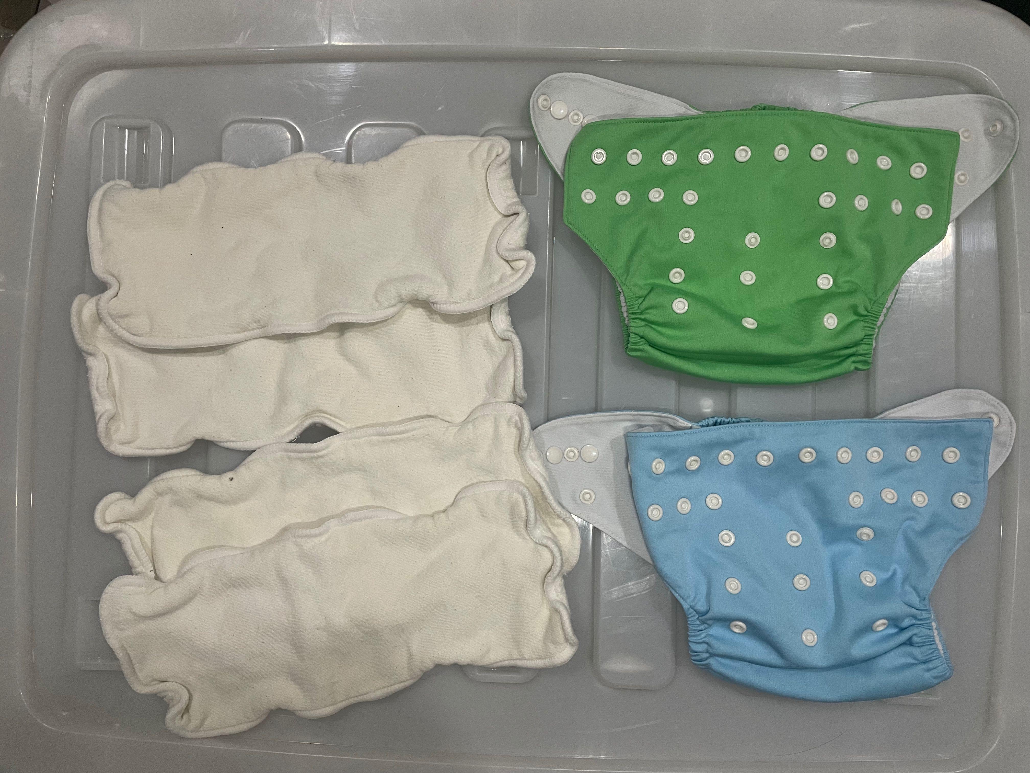 Lot of 2 Alva Baby Cloth Diaper Shells + 4 Hemp Inserts, Babies & Kids,  Bathing & Changing, Diapers & Baby Wipes on Carousell