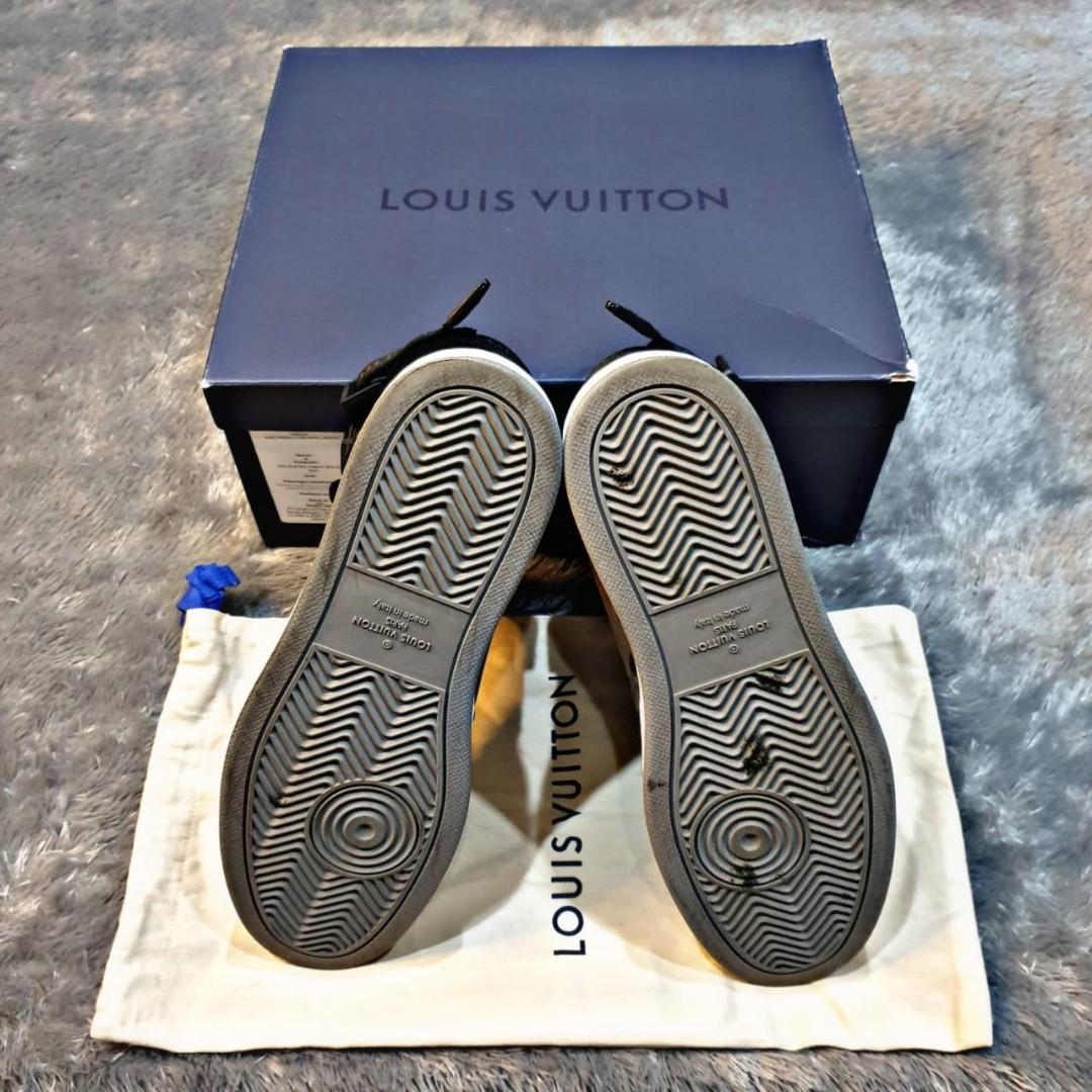 Louis Vuitton Trainer black denim with strap size LV6 -fits size 8-9