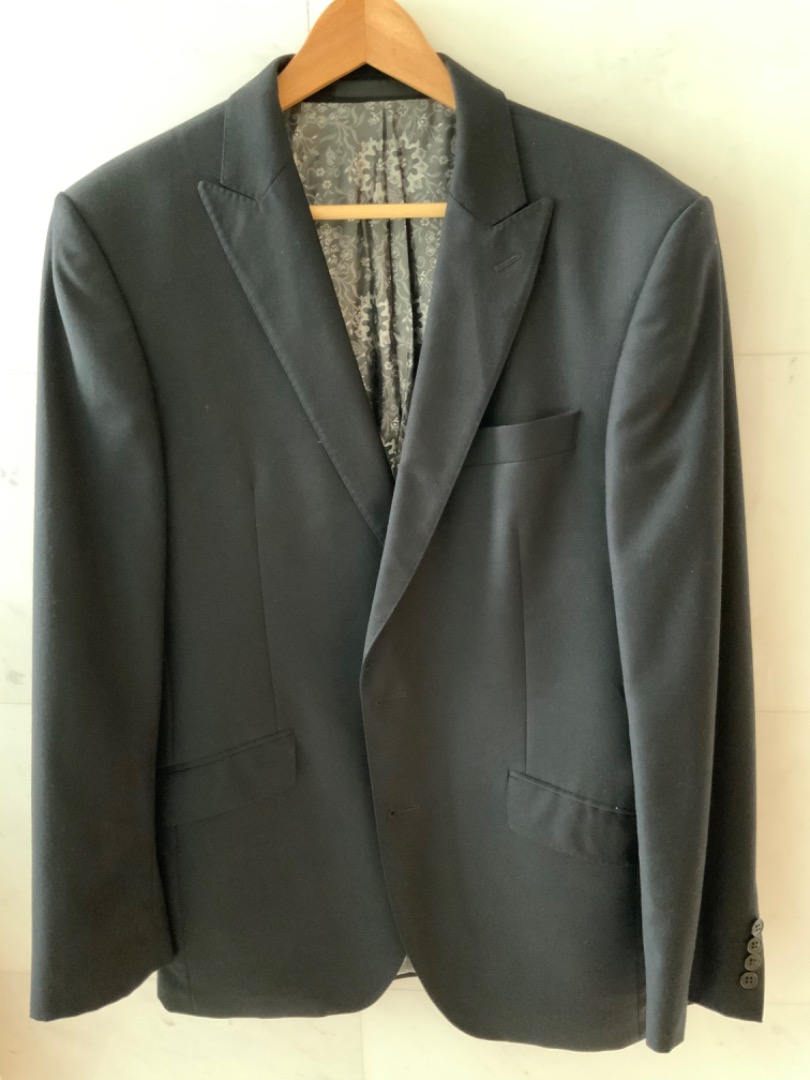 Marks & Spencer Autograph Black Double Breasted Suit Jacket Size Large ...
