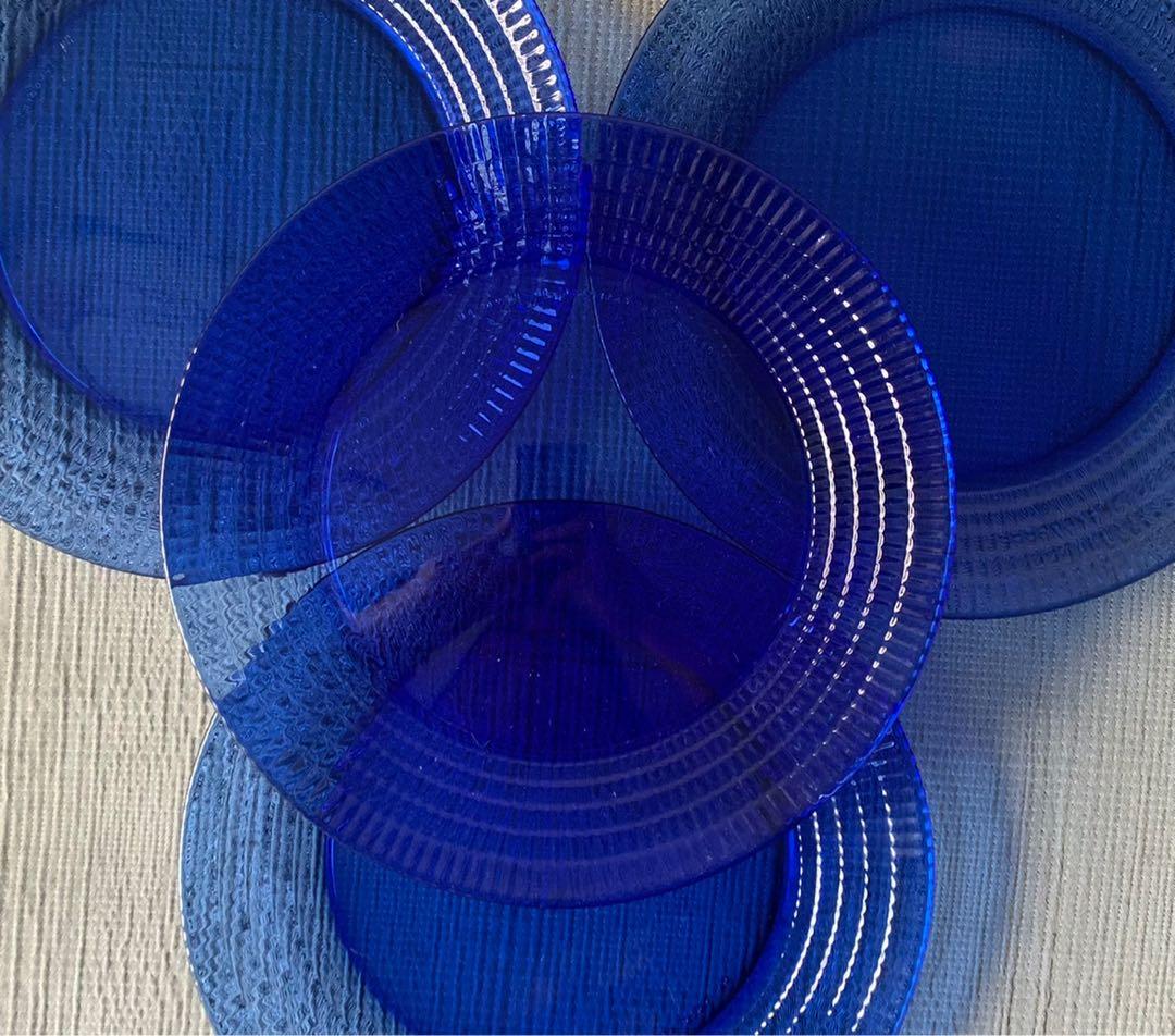 MEXICO beautiful cobalt blue glass dinner plates, Furniture ...
