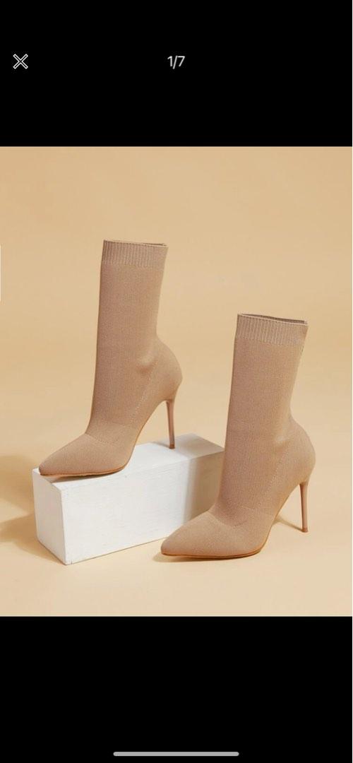Nude store boot heels