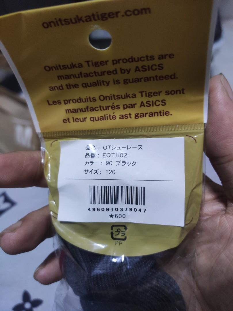 Onitsuka Tiger shoelaces 120cm (Category: Sneakers & Footwear) located in Iloilo. Submitted by baotvr (Listing ID 1180801971, Image 3). Description: Selling unopened and Authentic Onitsuka Tiger shoelaces. Available 2 pieces in BLACK color. Total length 120cm. Free Shipping.
