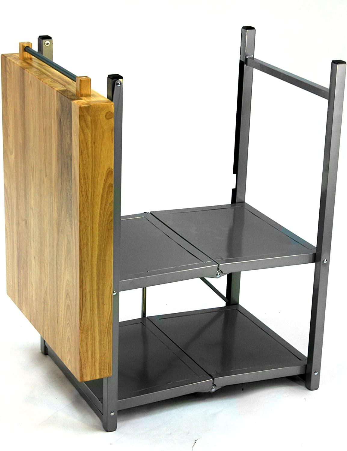 Origami Folding Kitchen Cart on Wheels for Chefs Outdoor Coffee Wine