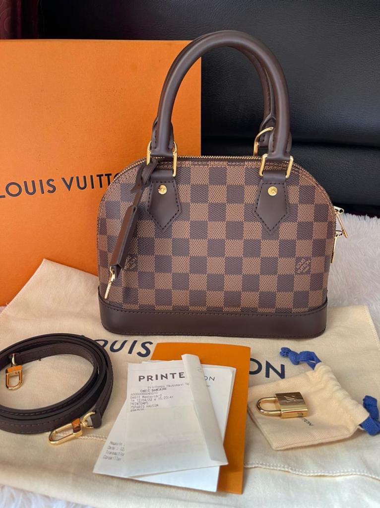 Preloved LV Alma BB Damier 2022 Complete set with box receipt Barang Mewah Tas Dompet di Carousell