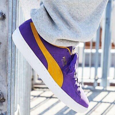 Puma suede purple and yellow hot sale