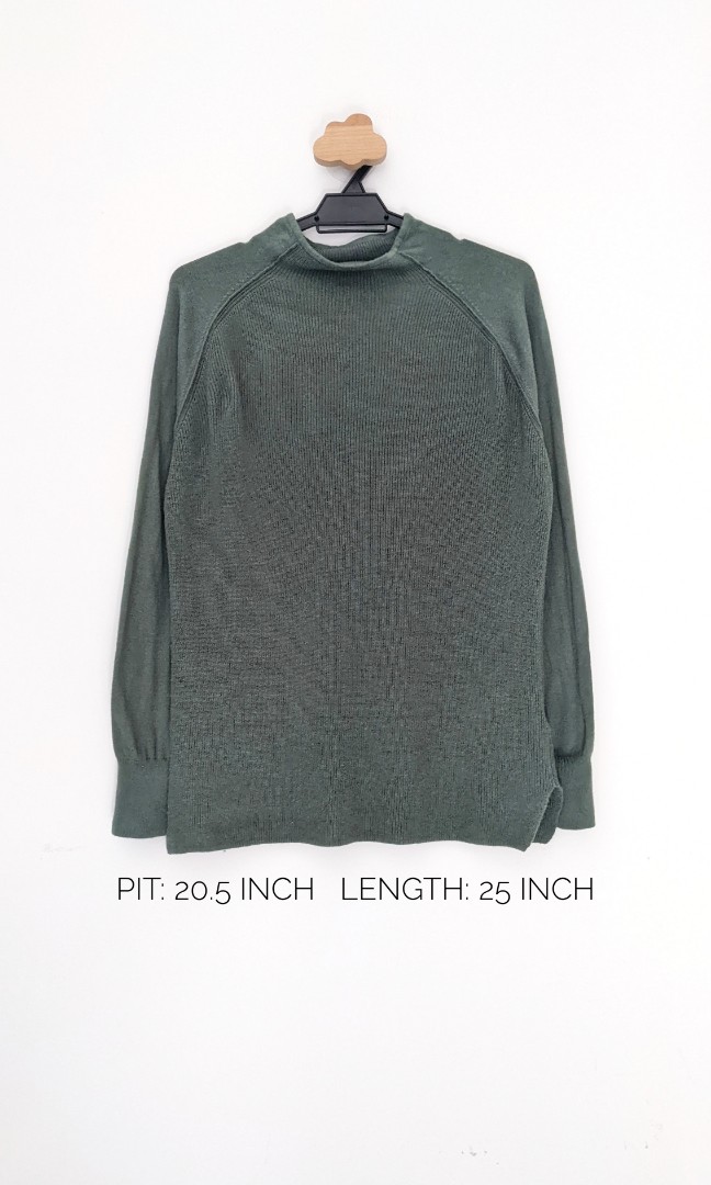 Sage green knit, Women's Fashion, Tops, Longsleeves on Carousell