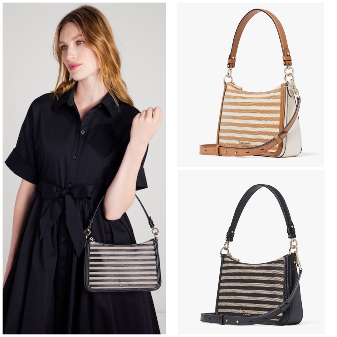 SALES (ENDS 27 JUNE) Kate Spade Hudson Striped Medium Convertible Crossbody  Slingbag Shoulder Bag Handbag Parchment Multi Beige Brown / Black Multi,  Women's Fashion, Bags u0026 Wallets, Shoulder Bags on Carousell