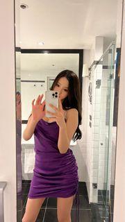 Satin chain strap dress