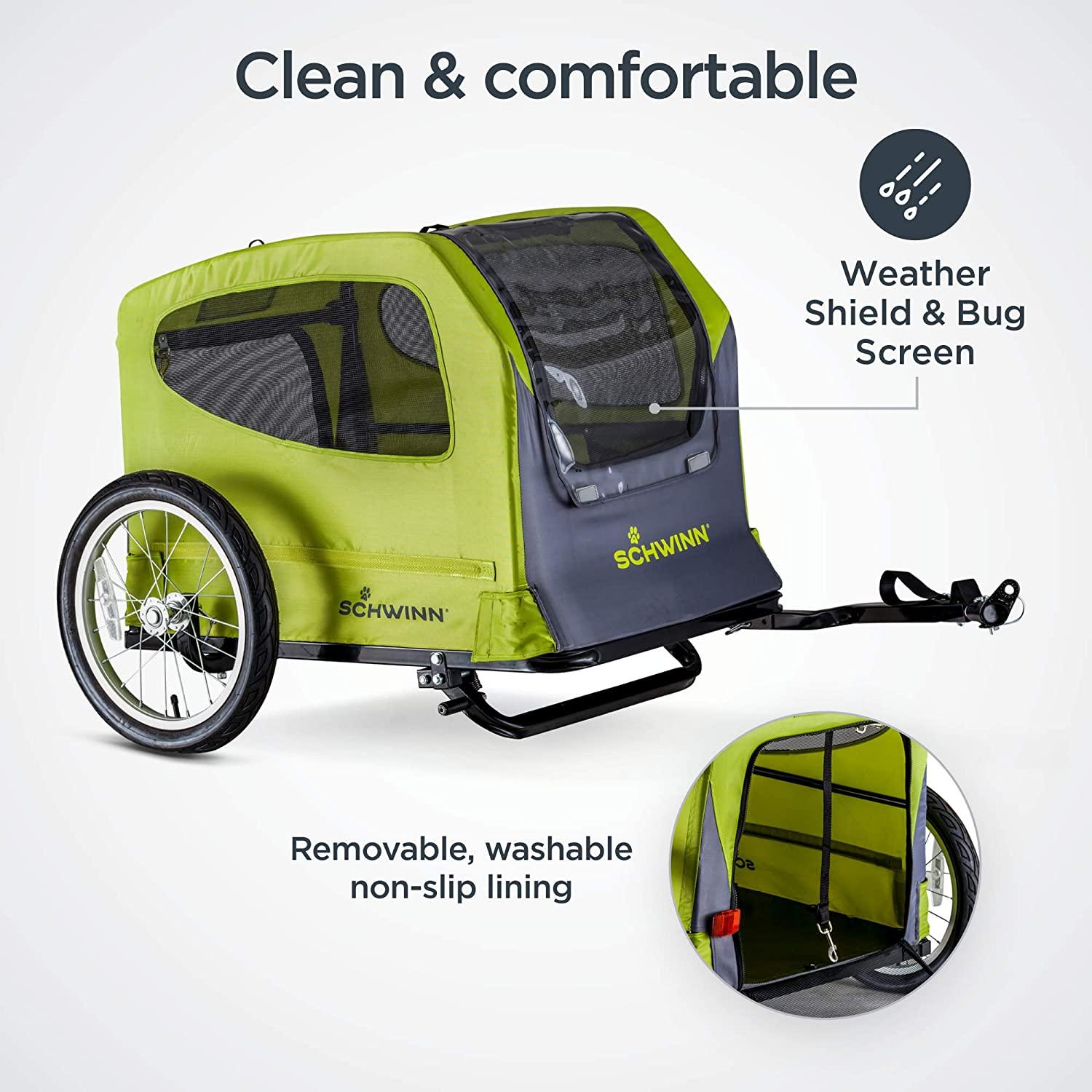 Schwinn Rascal Bike Pet Trailer, For Small and Large Dogs, Folding