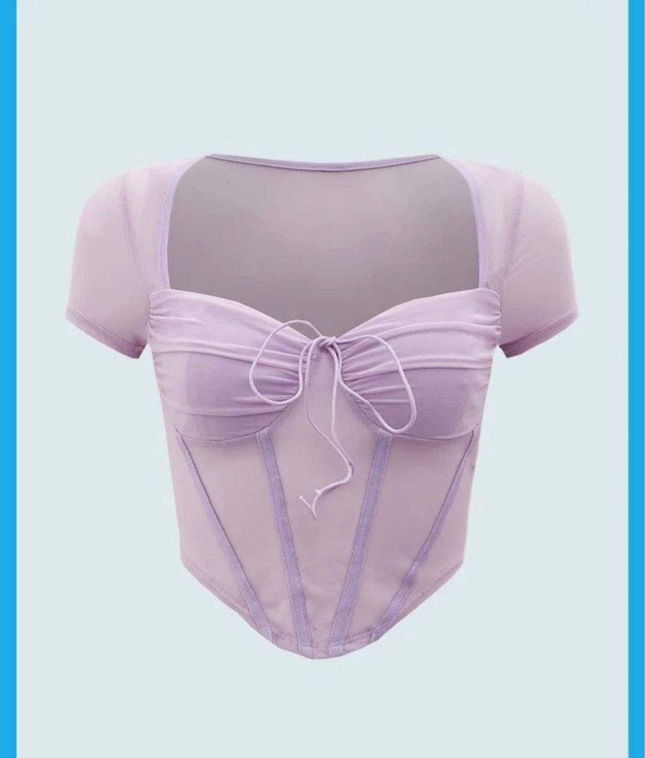 Shein Lilac Purple Mesh Crop Top (Category: Blouses) located in Makati City. Submitted by n444t (Listing ID 1180782557, Image 1). Description: Never worn!! Super cute but hindi bagay sakin hahaha Check my profile for other Shein and MAC products! Payment: GCASH, BDO, BPI Shipping: J&T, Lalamove/Grab .