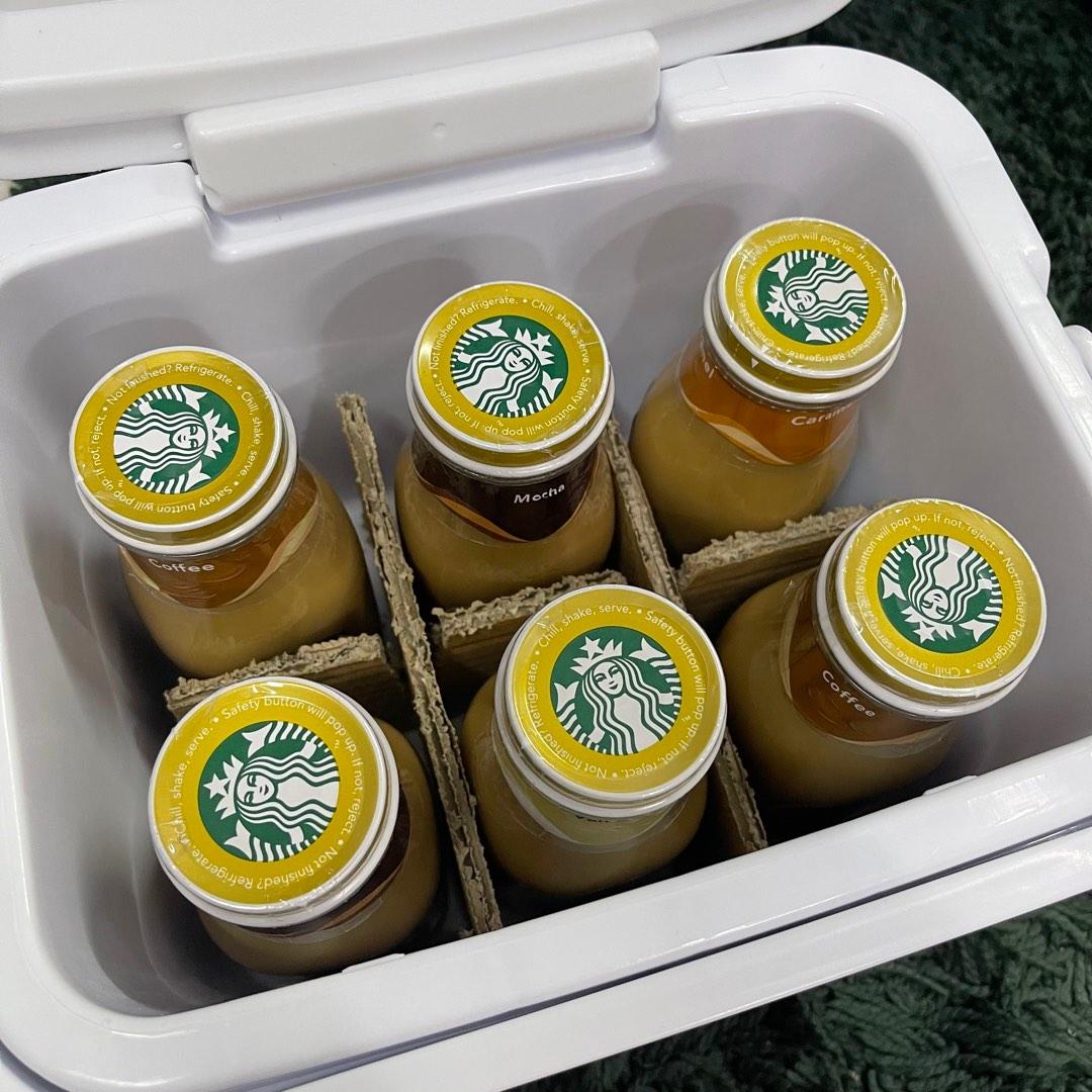 Starbucks Cooler Set with 6 frappes Color Blue, Food & Drinks