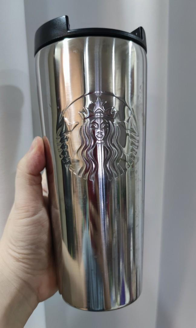 Starbucks tumbler silver gift office home use, Furniture & Home Living