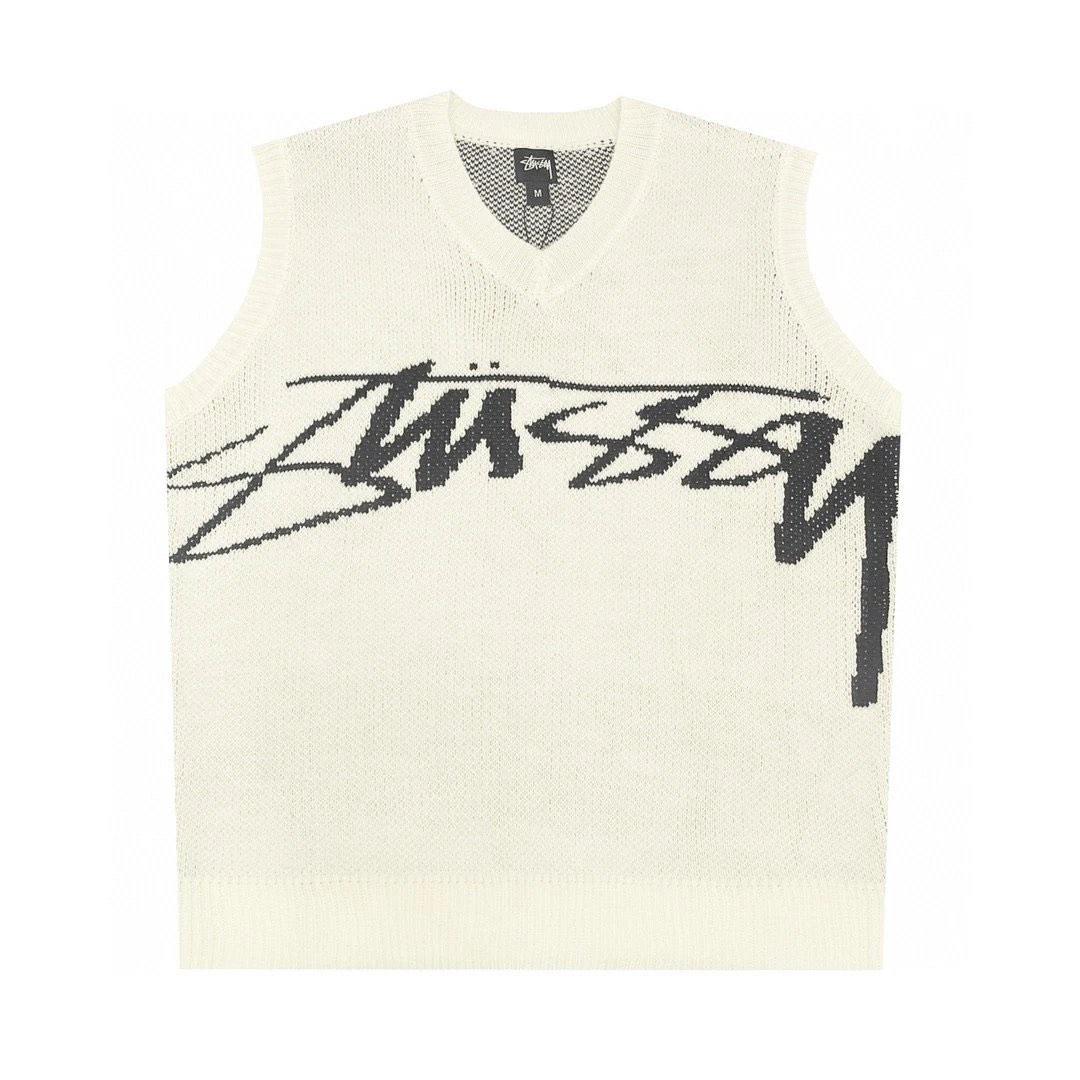 低価格で大人気の STUSSY SWEATER VEST KNIT XLサイズ tdh