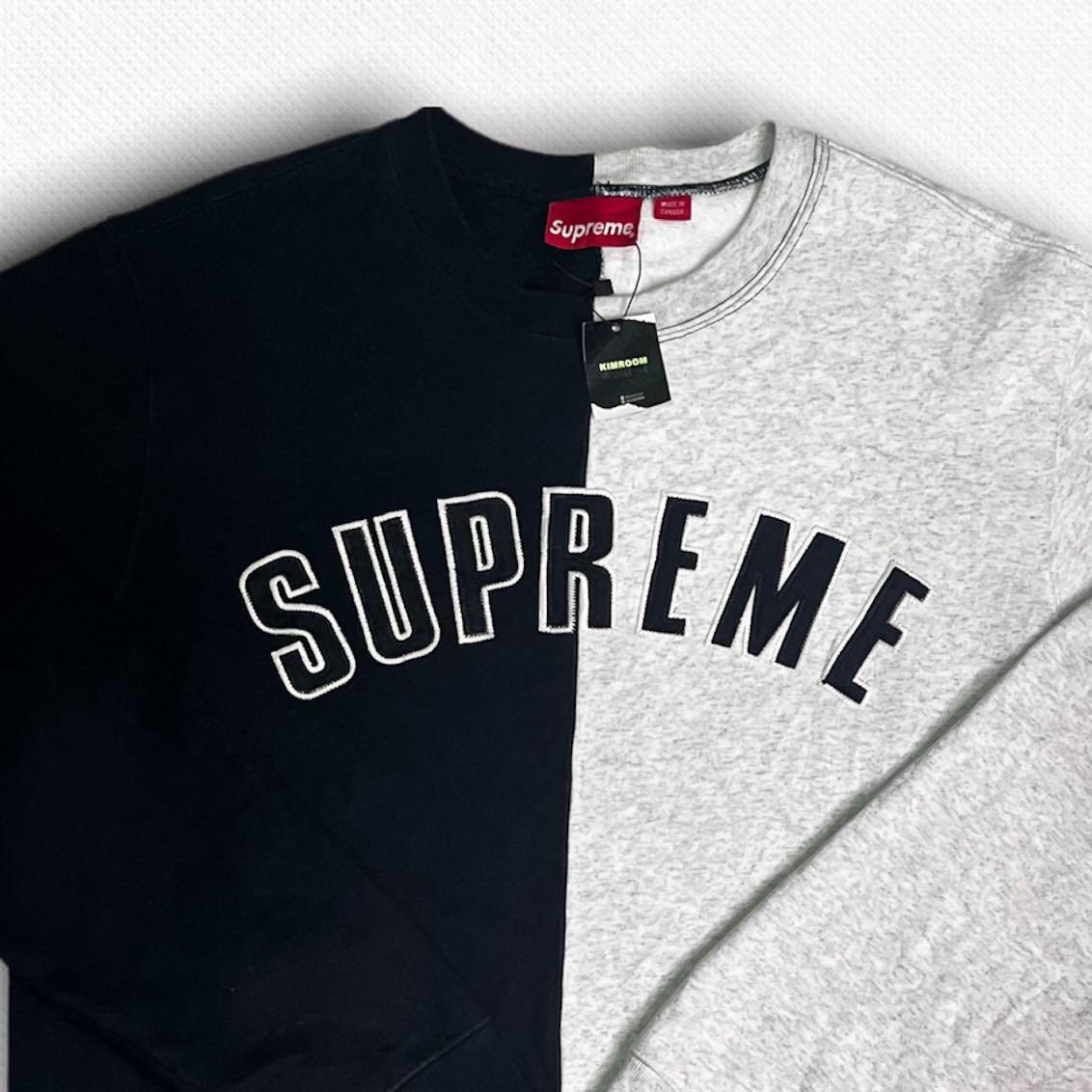 Supreme split crewneck black hot sale