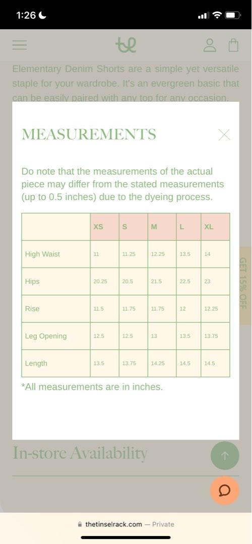 The Tinsel Rack Elementary Denim Shorts in Oat, Women's Fashion