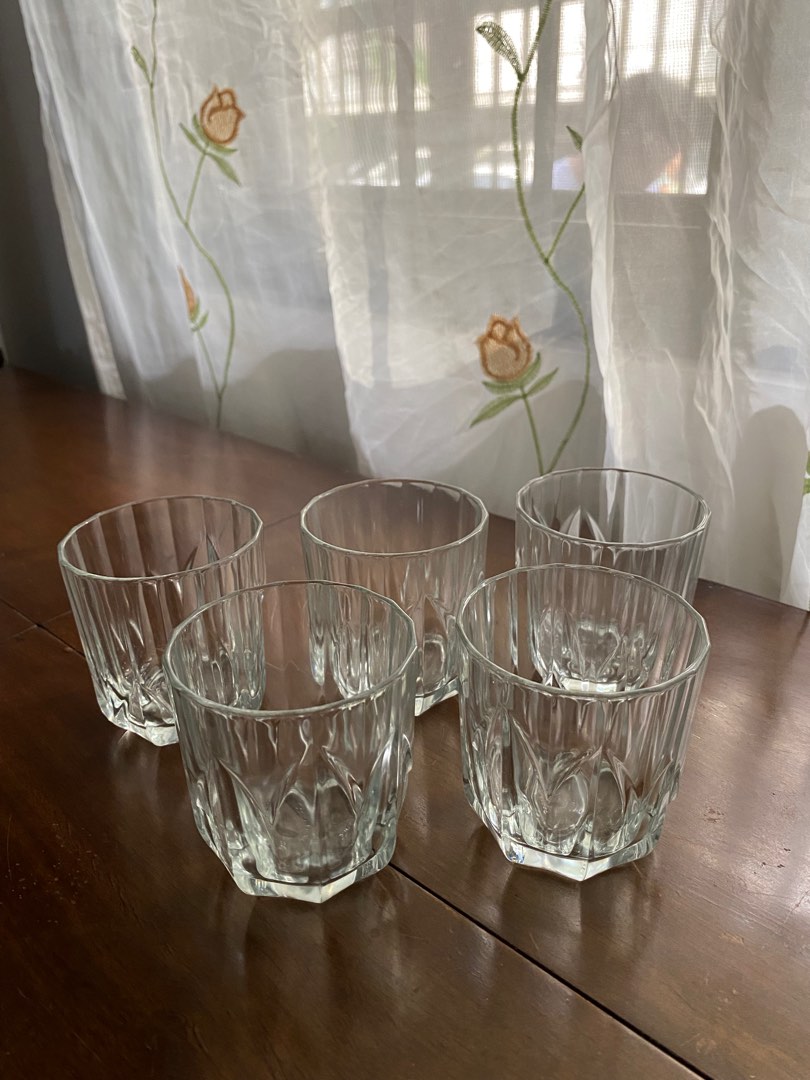 Vintage Glass Set (5 pieces, Furniture & Home Living, Kitchenware