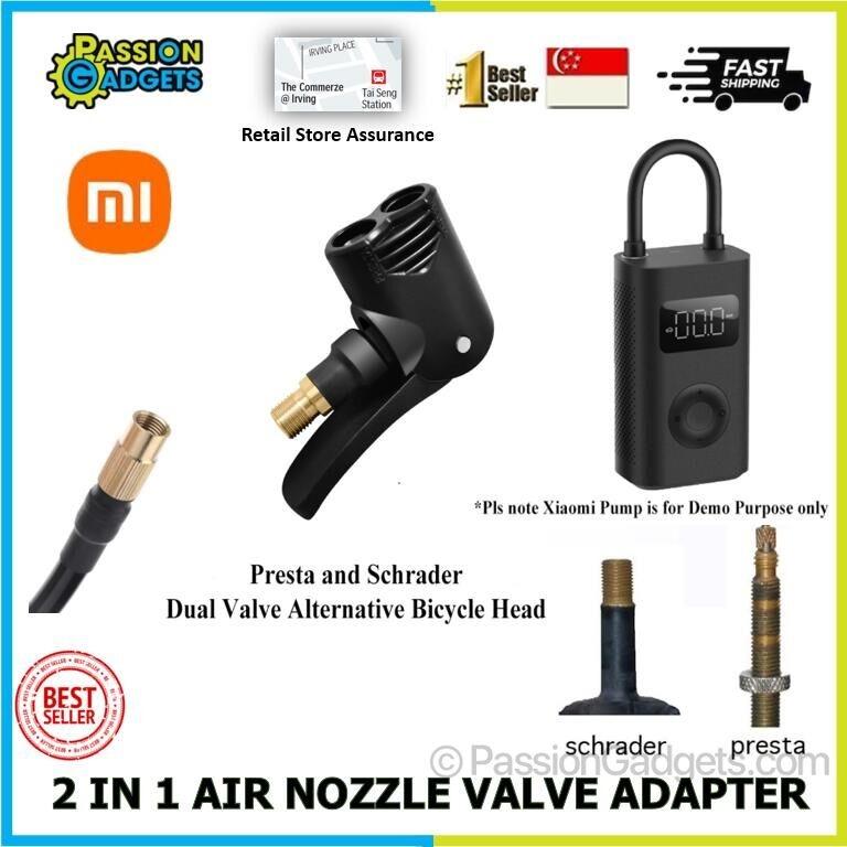 2in1 Air Nozzle Valve Adapter Head for Xiaomi Mijia Adaptor with Quick Lock Release Presta Schrader Inflator Pump Bicycle Bike