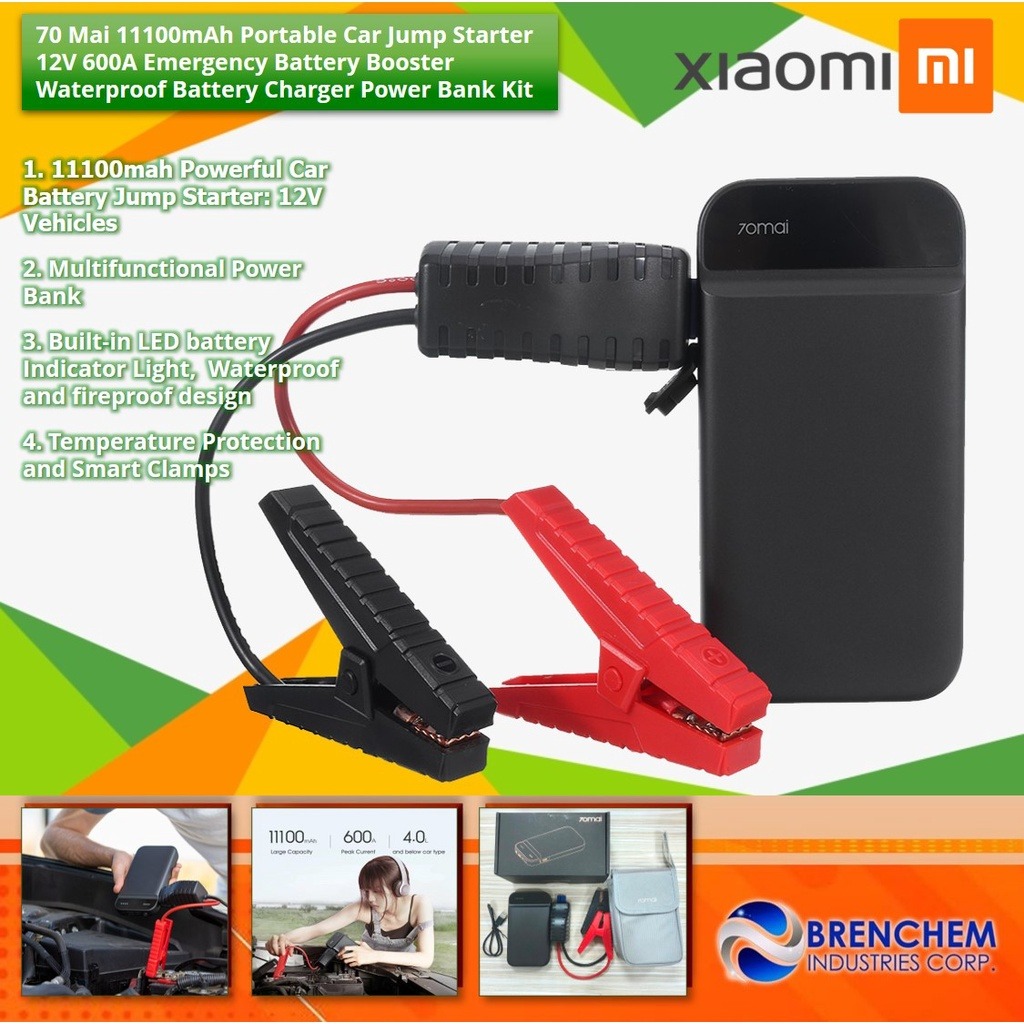 Xiaomi 70Mai Car Jump Starter Power Bank 12V 11100 mAh TypeC Portable