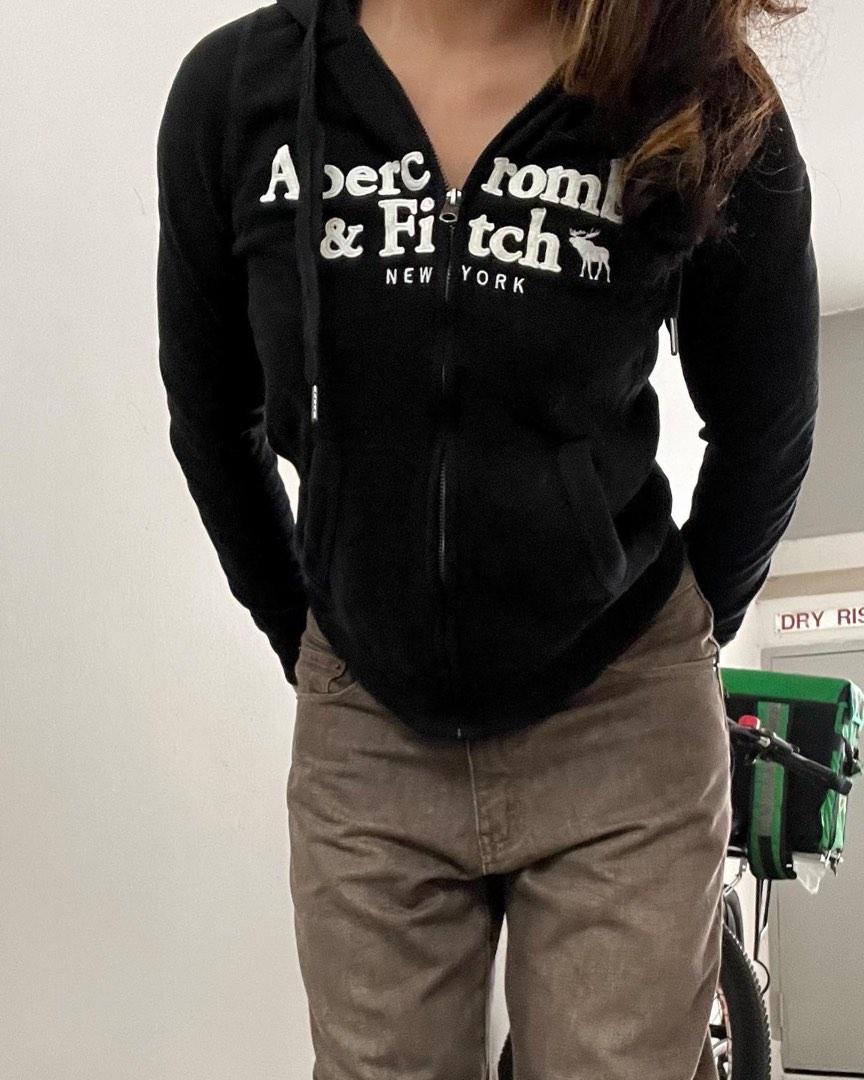 y2k Abercrombie u0026 Fitch Black Zip Up Hoodie, Women's Fashion, Tops,  Longsleeves on Carousell