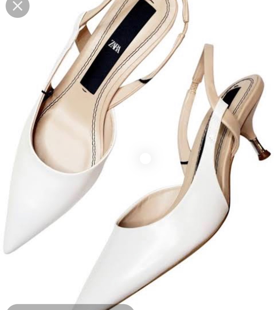 Zara White heels with Beige straps, Women's Fashion, Footwear, Heels on  Carousell