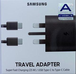 100% samsung charging 25w with USB type c to type c cable