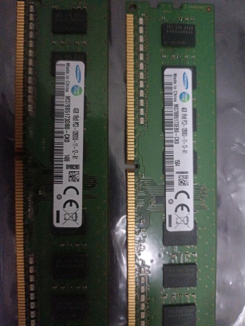2 PCs of 4GB 1rx8 PC3 12800 RAM Computers Tech Parts