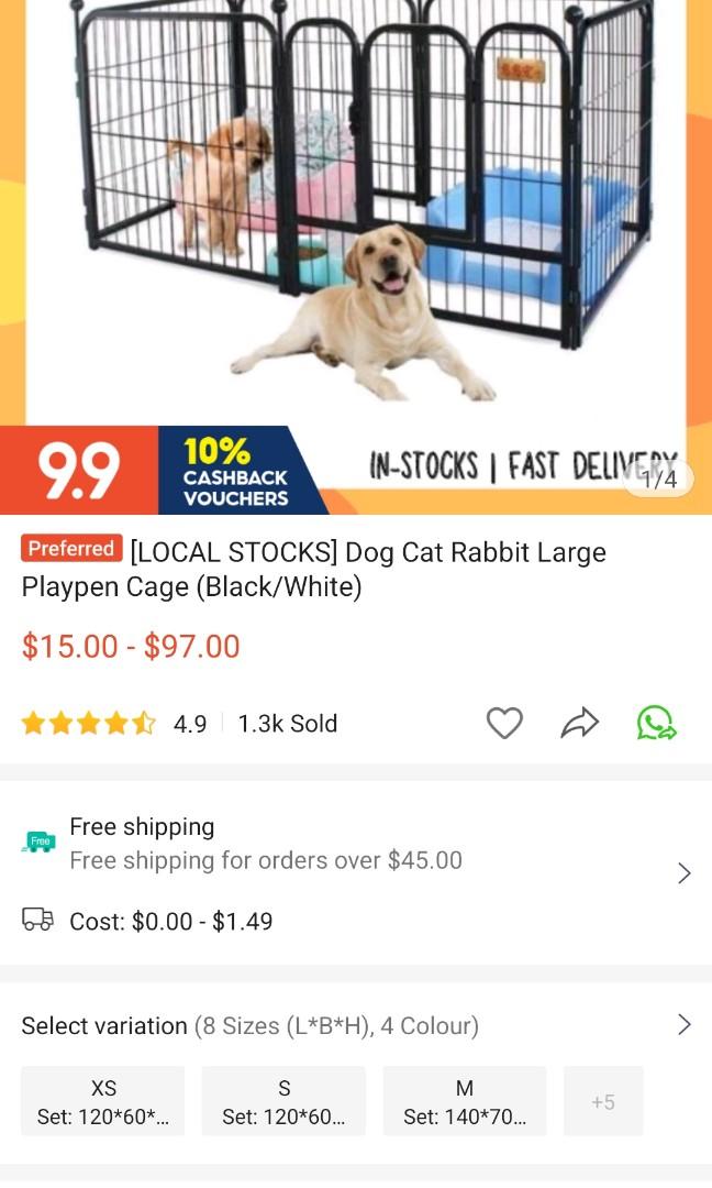 coloured dog cages