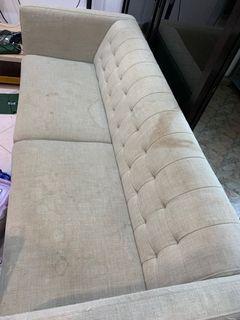 3+2 preloved fabric sofa. A bit dirty needs wash.